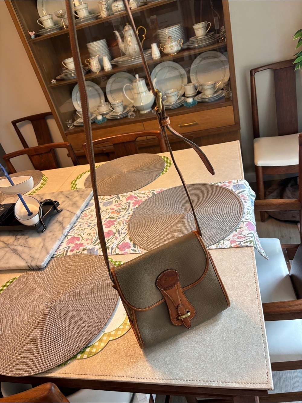 Vintage Dooney & Bourke Essex Brown Leather Crossbody